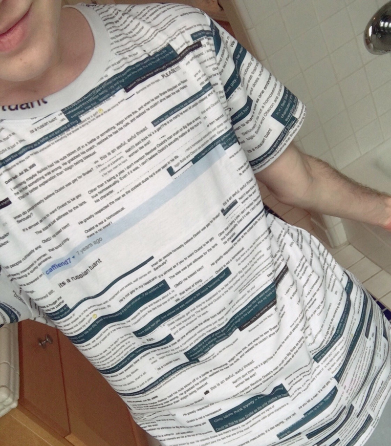 Illustration for article titled Metal Gear Shirt Is Made Of 200 People Arguing Over Which Characters Are Gay